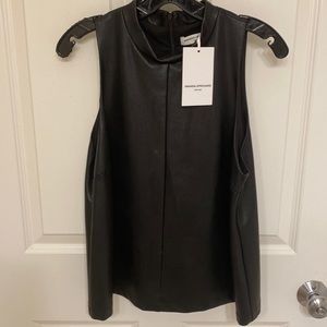 Amanda uprichard leather Suzi top side L nwt